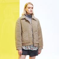 宝姿 PURE宝姿环保羊羔毛夹克(可双面穿）