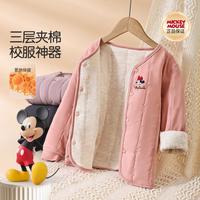 迪士尼 含羊毛蚕丝冬季儿童保暖内搭男女童夹棉加厚校服神器