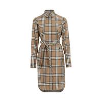 BURBERRY 女士法式复古翻领长袖连衣裙