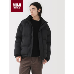 無印良品 MUJI 男式 轻量羽绒便携式 夹克 冬季 羽绒服男 黑色 L
