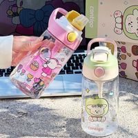 康迪克 新款小菜狗小发明家透明可爱便携儿童水杯吸管杯