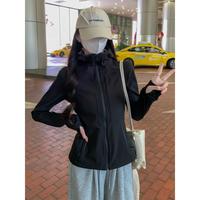 HKML 黑色修身软壳冲锋衣外套女三合一2025新款早秋季收