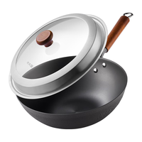炊大皇铁锅铸铁炒锅0无涂层古法非遗轻铸铁锅家用平底炒菜锅34cmFY34CG