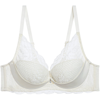 爱慕内衣文胸女士春夏小苍兰3/4软托蜂巢薄模杯文胸AM119401 牙白色100 75B 34/75B