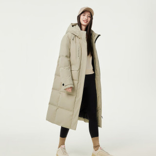 今日必买：坦博尔 高充绒御寒羽绒服女连帽长款小个子过膝户外秋冬外套TBF550852D (L码207g充绒量) 仅限今天