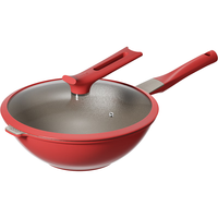 红厨炒锅不粘锅有钛陶瓷家用炒菜锅少油烟燃气电磁炉通用32cm