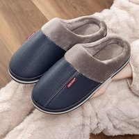 88VIP：奥康 皮面防水棉拖鞋 藏青
