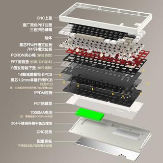  WOB 三模 机械键盘  雪顶芒芒轴 星云橙 RGB