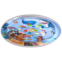 外彩婴儿水垫儿童拍水垫婴儿爬行亲子互动玩具垫夏季清凉 100cm圆形【阳光海滩】