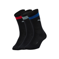 彪马（PUMA）吸汗透气篮球跑步训练3双运动袜棉袜中袜男女袜子 907555 黑色-01 EU:39-42 规格:23-24