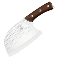 邓家刀真锻打7铬高硬度不锈钢亮面锤纹斩切刀家用菜刀 BQ-7608 70Cr17家用亮面锤纹斩切刀