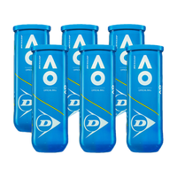 邓禄普（DUNLOP）网球 澳网网球AO比赛用球罐装初学进阶专业训练高弹耐打练习网球 澳网6筒胶罐 601354