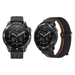 Mibro 双频GPS 铁三竞技运动手表  硅胶表带 深锖色 黑色 48mm