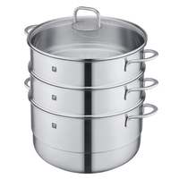双立人 不锈钢 汤锅+2个蒸笼 28cm