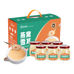 鲜珥家 燕窝银耳羹鲜炖燕窝开盖即食 送长辈礼盒 燕窝雪耳150g*6瓶