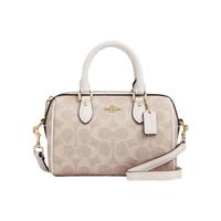 COACH/蔻驰女MINI ROWAN迷你波士顿包老花手提斜挎包
