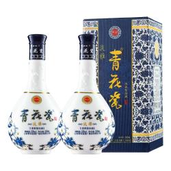 青花瓷 淡雅 清香型白酒53度500ml*2瓶礼盒装