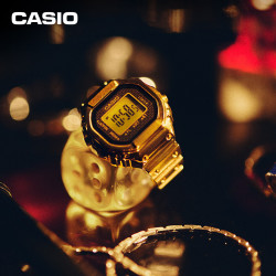 CASIO CRW-001G-9PR LED照明液晶显示金色款腕表
