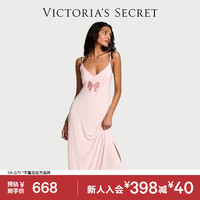 维密 新年2025维密大秀系列 蕾丝蝴蝶结舒适迷人长款睡裙 7HW2浅粉色 11275410 S
