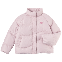 李 Lee25秋冬舒适版立领插肩袖小Logo徽标车缝线设计女羽绒服 粉紫色 XL