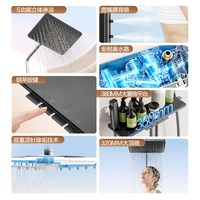 恒洁卫浴按键恒温花洒套装雨淋浴器家用明装置物背喷款Y57畅享版