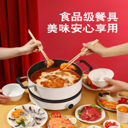 美丽雅 一次性杯子盘子碗筷勺子春节露营户外野餐餐具 含桌布稻欢餐具*2（共20人份）