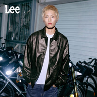 Lee 新舒适版纽扣开襟设计男女同款PU夹克外套