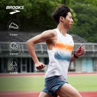 BROOKS 男子运动背心跑步运动速干透气 白 2XL