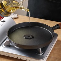 川岛屋铸铁平底锅不粘锅家用无涂层牛排煎锅早餐煎鸡蛋烙饼锅