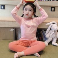 口袋虎 儿童德绒家居服保暖套装女童男童秋衣秋裤春秋款中小大童装两件套