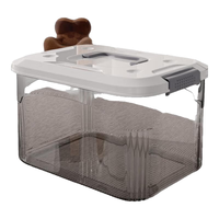 稻草熊收纳箱大号加厚家用衣服被子玩具整理箱零食桌面储物箱书本盒子 透明茶【单个装】 60L【54*37.5*30cm】