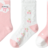 巴拉巴拉 五双装儿童袜子女童甜美提花棉袜秋冬款童装亲肤不勒脚婴儿袜子