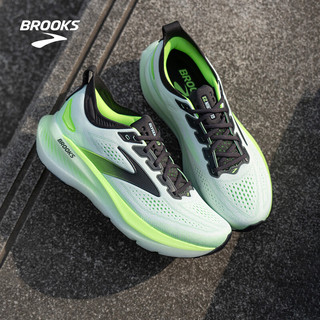 布鲁克斯（BROOKS）Glycerin 甘油 23男款跑鞋缓震运动 白/影蓝黑/壁虎绿 40.5