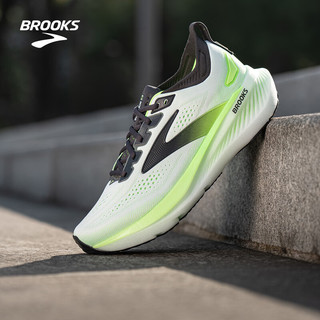 布鲁克斯（BROOKS）Glycerin 甘油 23男款跑鞋缓震运动 白/影蓝黑/壁虎绿 40.5