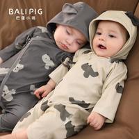 巴厘小猪 宝宝衣服春秋初生儿连体衣四季新生婴儿蝴蝶衣a类纯棉