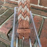 KW W. Kleinberg 男士布料编织皮带 Sueded Caiman Croc Tabs Rust