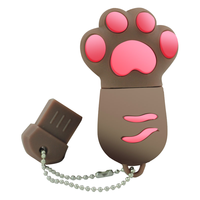 明澈 卡通系列 USB 2.0 U盘 猫爪棕色 4GB USB-A