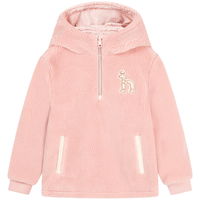 哈吉斯(HAZZYS)品牌童装男女童卫衣冬蓬松仿羊羔绒防风保暖连帽卫衣 玫瑰粉 145