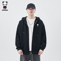 HIPANDA你好熊猫卫衣男2026新款春季长袖印花上衣男女宽松打底衫卫衣男款 白灰色 2XL