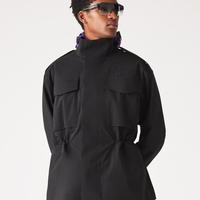 LACOSTE 法国鳄鱼男装秋冬商务纯色休闲立领夹克时尚按扣设计外套男式夹克