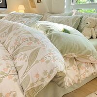 兰芮 A类雕花牛奶绒加厚保暖防静电四件套 200*230cm