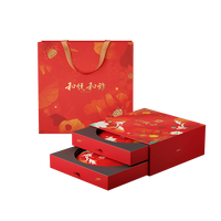 大益 茶叶礼盒 和悦和雅双饼礼盒（抽屉式）  生熟双饼357g*2饼