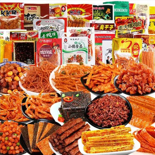 嗨新易辣条零食大礼包整箱80/90后儿时怀旧辣片小时候休闲食品1388g 混合辣条116包（开心鸭礼袋）