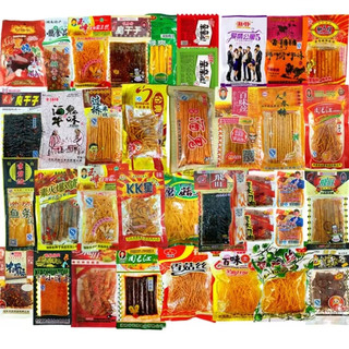 嗨新易辣条零食大礼包整箱80/90后儿时怀旧辣片小时候休闲食品1388g 混合辣条116包（开心鸭礼袋）