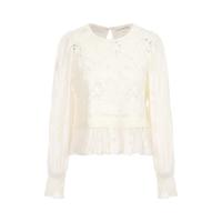 ZARA 女式优雅淑女风拼接袖圆领套头针织衫