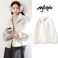 MJ STYLE短夹克麂皮外套女2026冬季新款防风保暖韩系小个子美拉德穿搭上衣