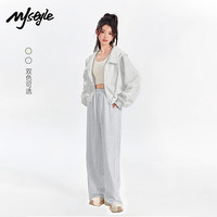 MJ STYLE休闲卫衣两件套女2026年秋冬季短款开衫阔腿直筒裤运动套装