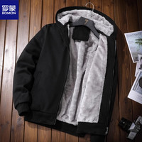 罗蒙 秋冬季新款休闲卫衣男百搭加厚帅气潮连帽保暖加绒外套