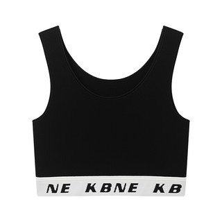 KBNE黑白条纹毛织背心内搭上衣小个子女2025春季百搭气质女装 黑色 M
