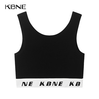 KBNE黑白条纹毛织背心内搭上衣小个子女2025春季百搭气质女装 黑色 M